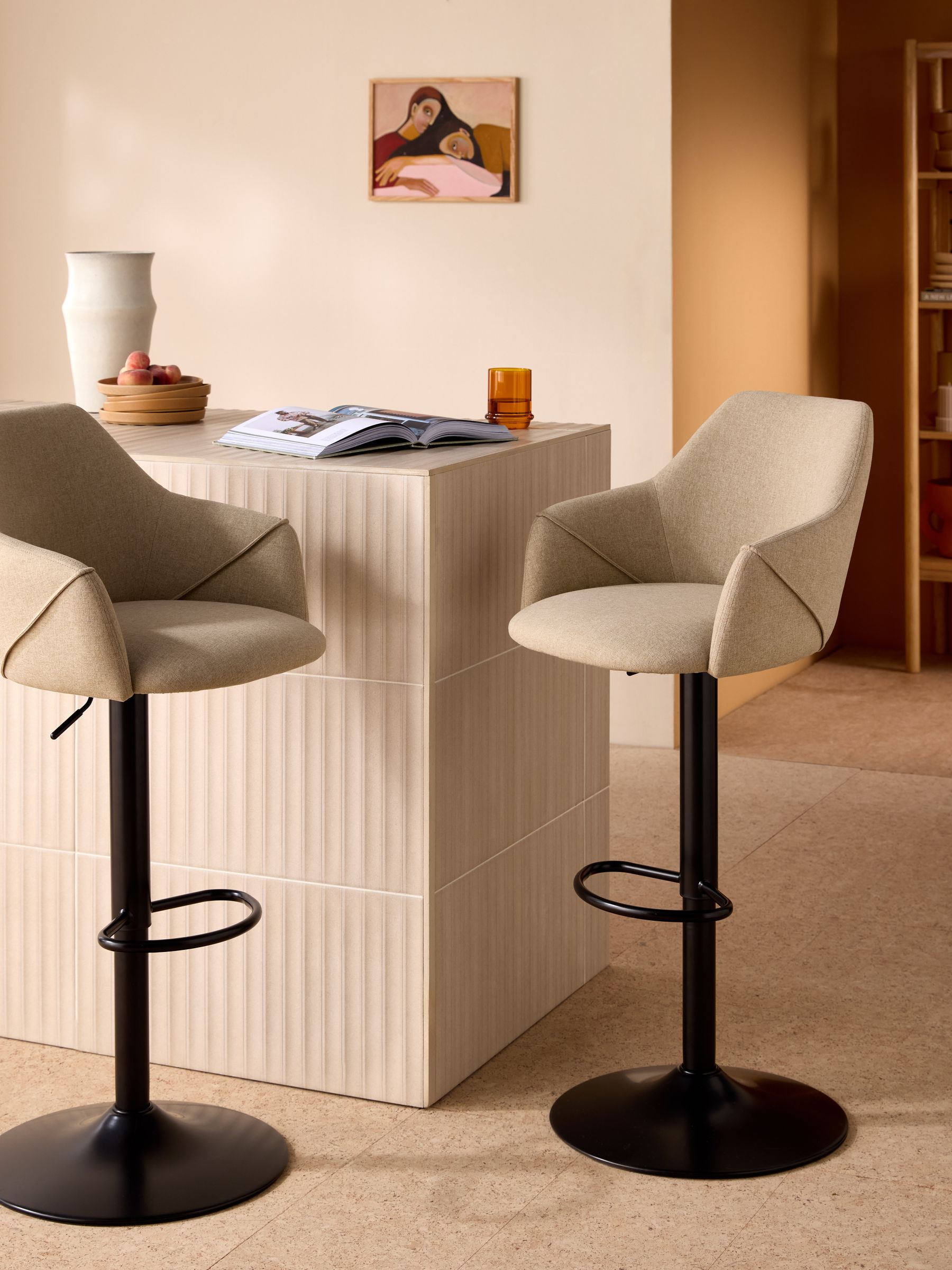 Lule Bar Stool in Ecru Marl