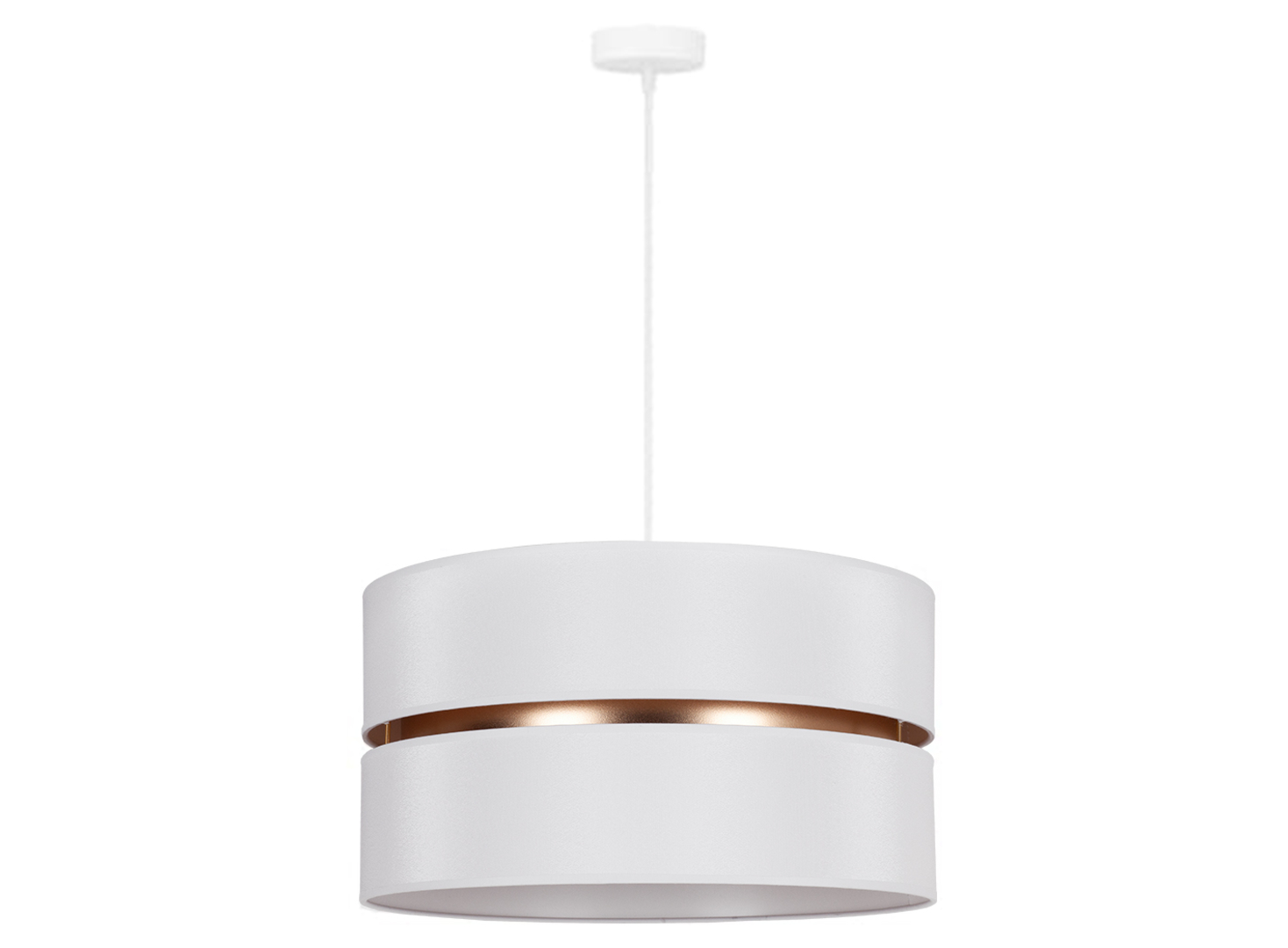Lampa wisząca Duo tkaninowa biała