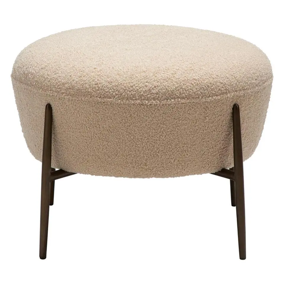 Hioshop Orbit Dan-Form poef boucl&eacute; offwhite