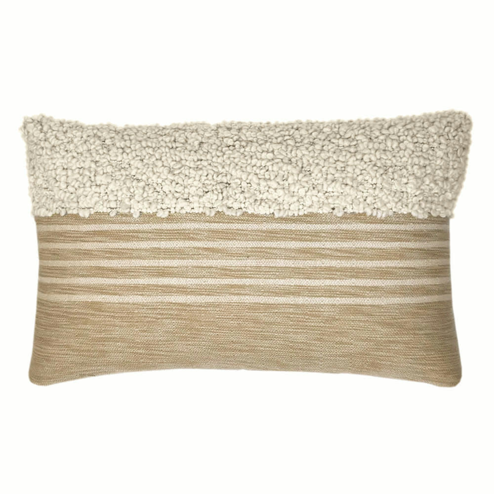 TRIBAL - Coussin blanc cassé 35x60
