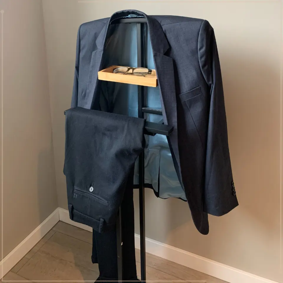 MISOU Dressboy Kledingstandaard Kledinghouder Zwart 114 cm Bamboe en metaal