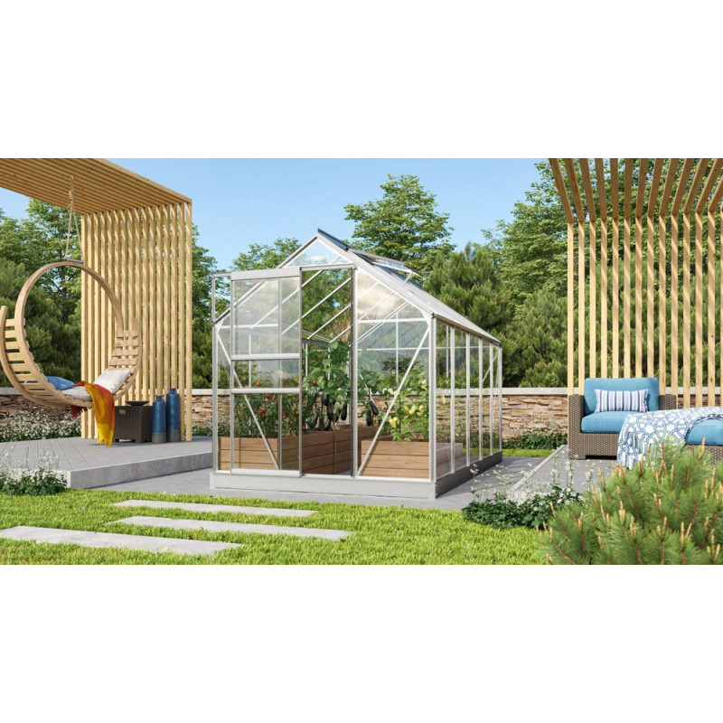 Serre en verre Venus aluminium anodisé 6,2 m² VITAVIA