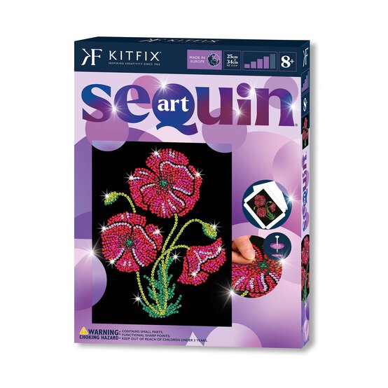 Kitfix Poppies Sequin Art Purple Kit