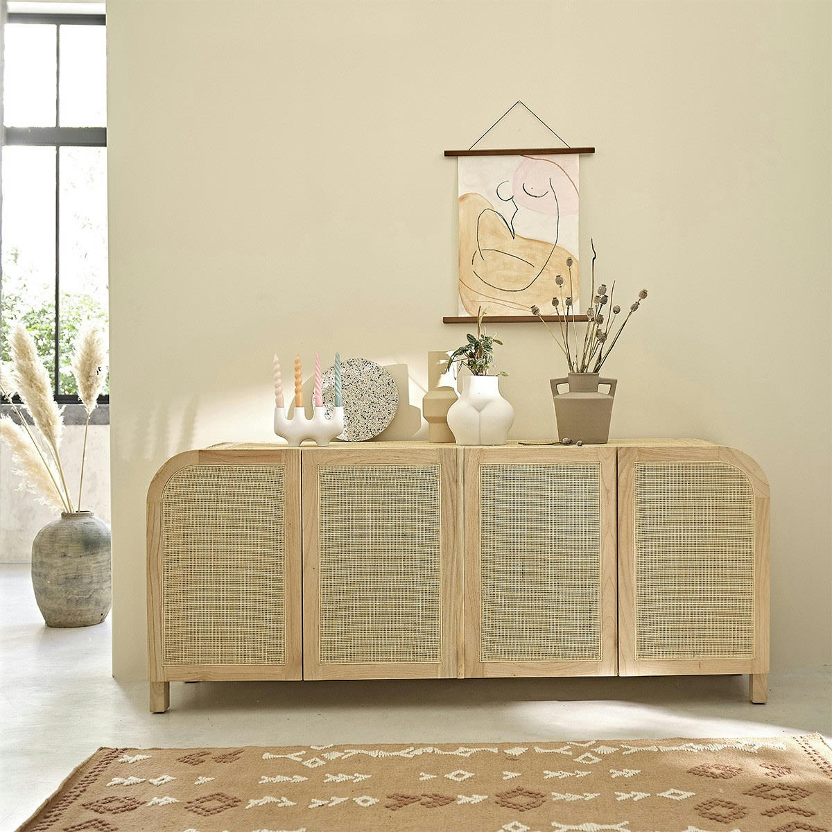 MAËL - Buffet en mindi massif 190 cm