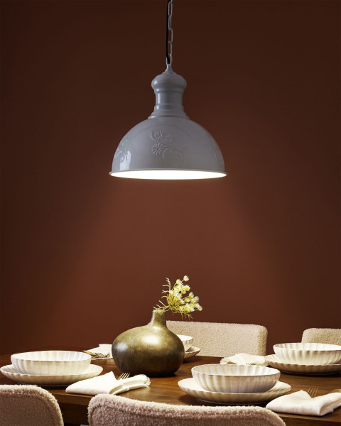 Lampa sufitowa wisząca 32 cm metal beżowa