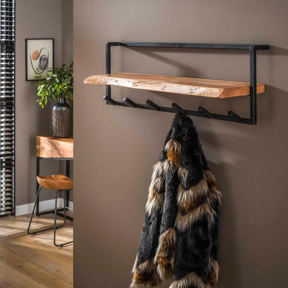 Fraaai - Alex kapstok metaal met plank en 6 haken