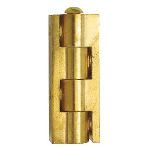 Charnière universelle en applique pour meuble hauteur 70mm diamètre nœud 10mm laiton poli - CUB070S10