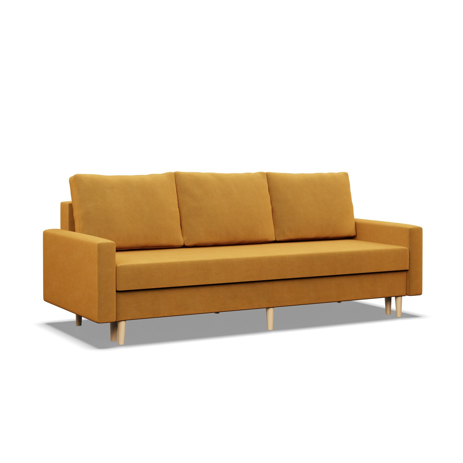 Kanapa, sofa rozkładana z funkcją spania bonell żółta