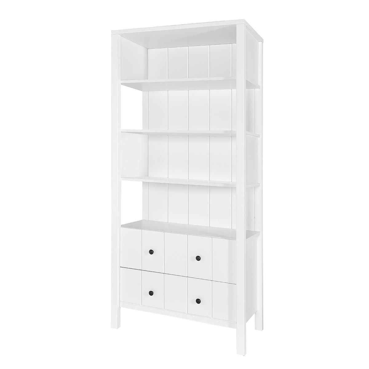 ALLPIN - Bibliothèque 2 tiroirs blanc