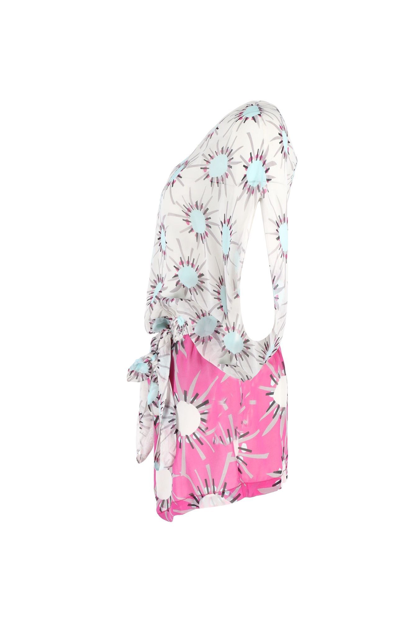 Diane Von Furstenberg Preloved Robyn Printed Layered Dress in Multicolor Silk