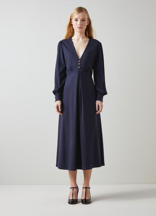 Jenny Navy Dress with LENZING? ECOVERO? viscose