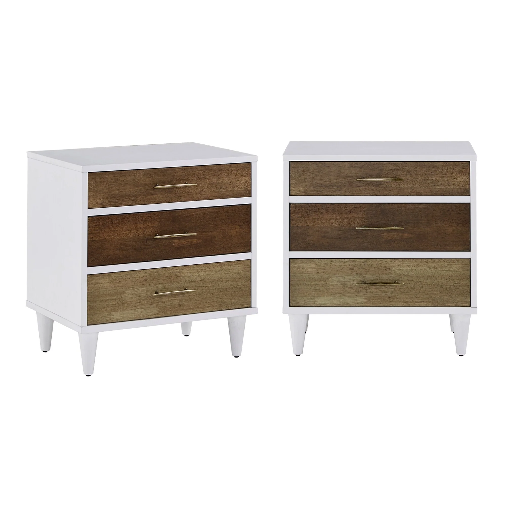 Ghent White and Natural Finish 3-Drawer Nightstand