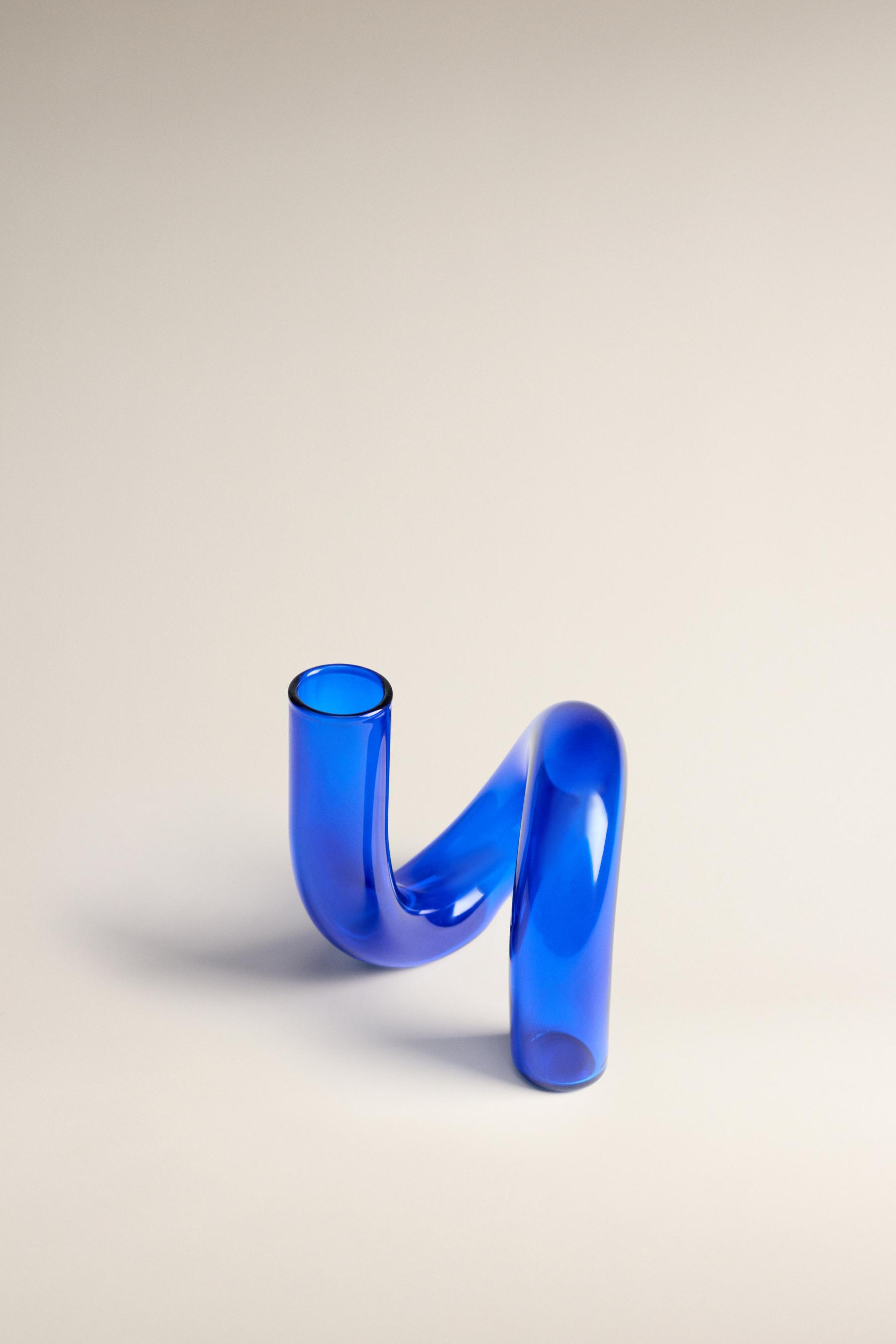 Jarrón borosilicato efecto rulo