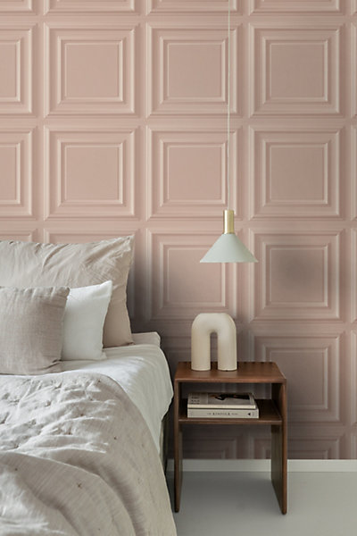 Origin Wallcoverings papier peint lambris vieux rose 53 cm x 10.05 m