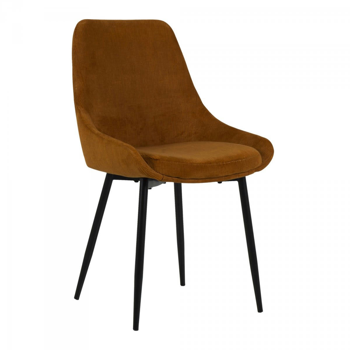 ZAIPO - Lot de 2 chaises design velours côtelé orange