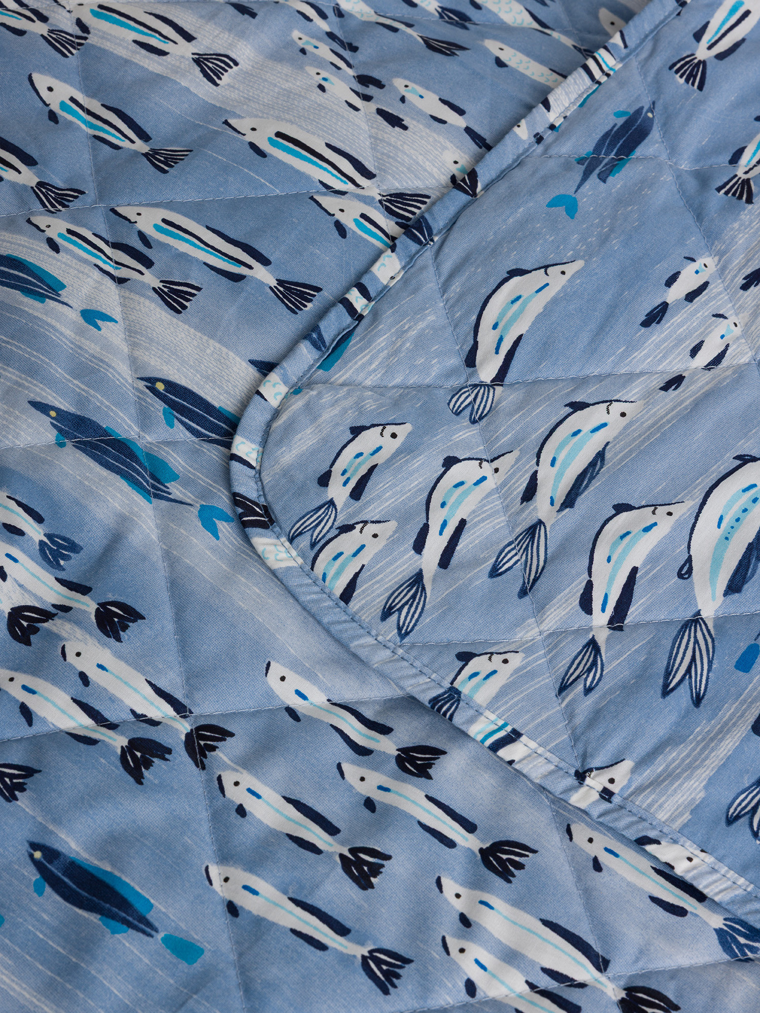 Trapunta in cotone percalle motivo oceania