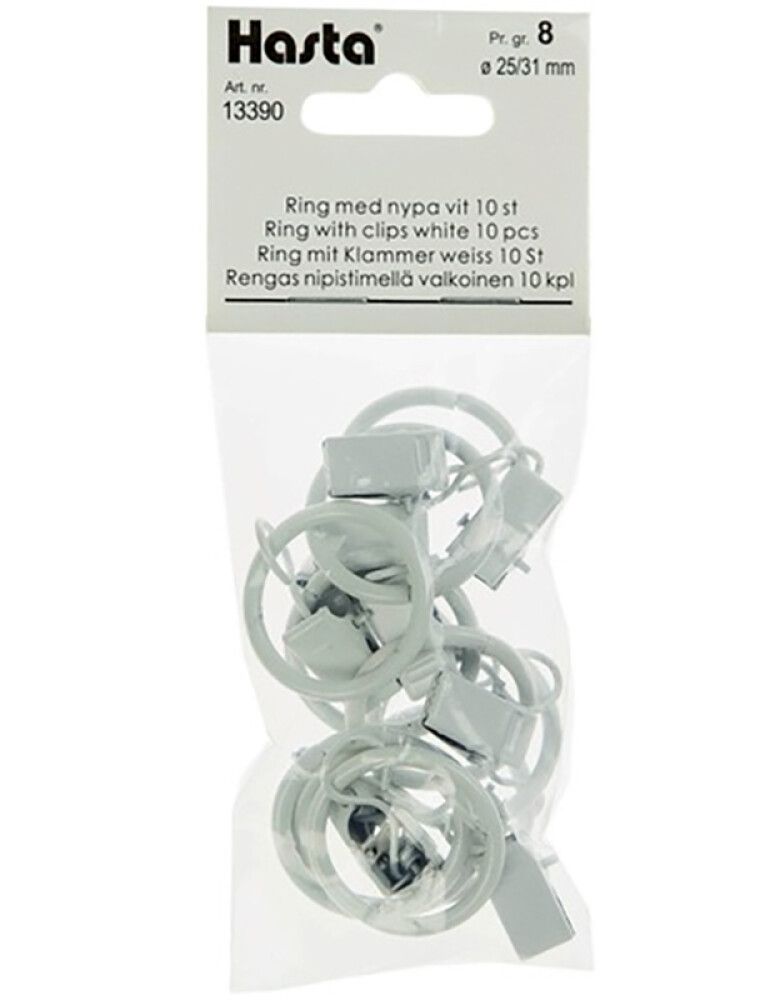 RING HASTA MED KLAMME Ø19MM HVIT