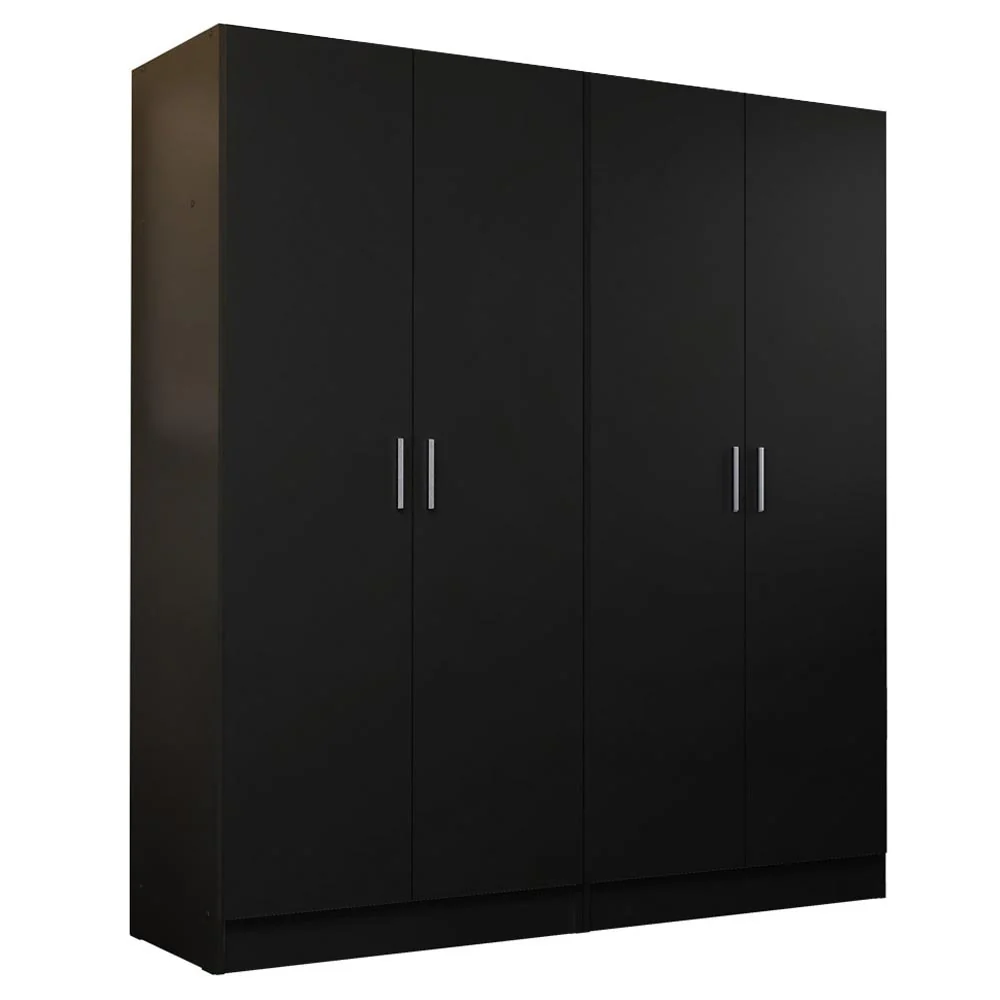 Madesa Wardrobe Set 2 Armoire Closet Hanging Storage 4 Doors with Shelves 63'L Organization Unit for Bedroom and Office