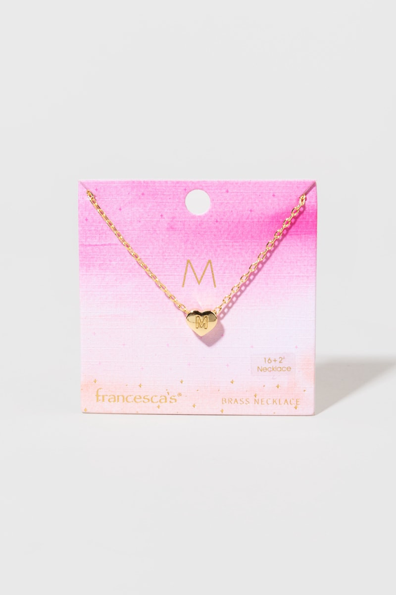 Initial Heart Pendant Necklace