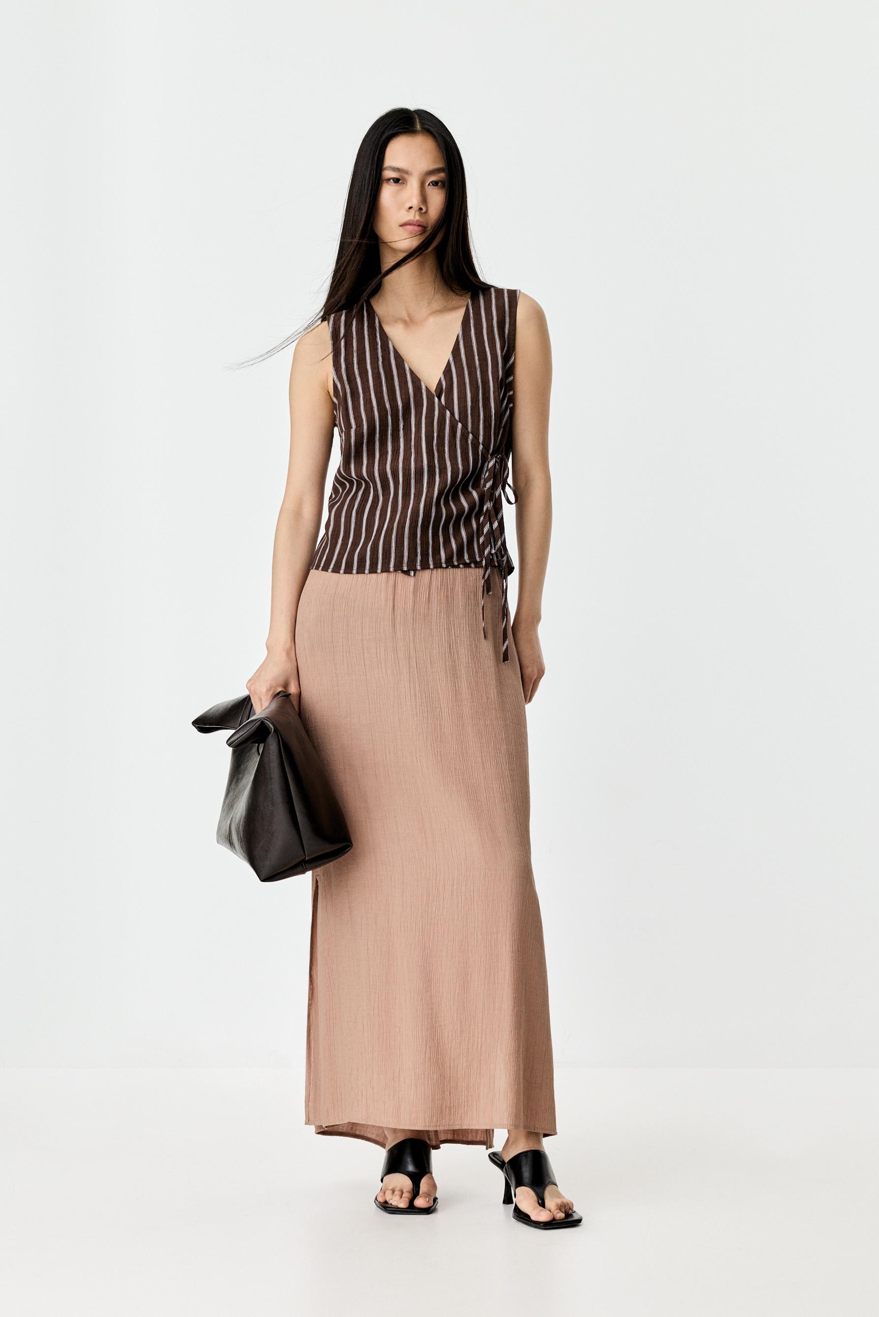 Falda midi textura