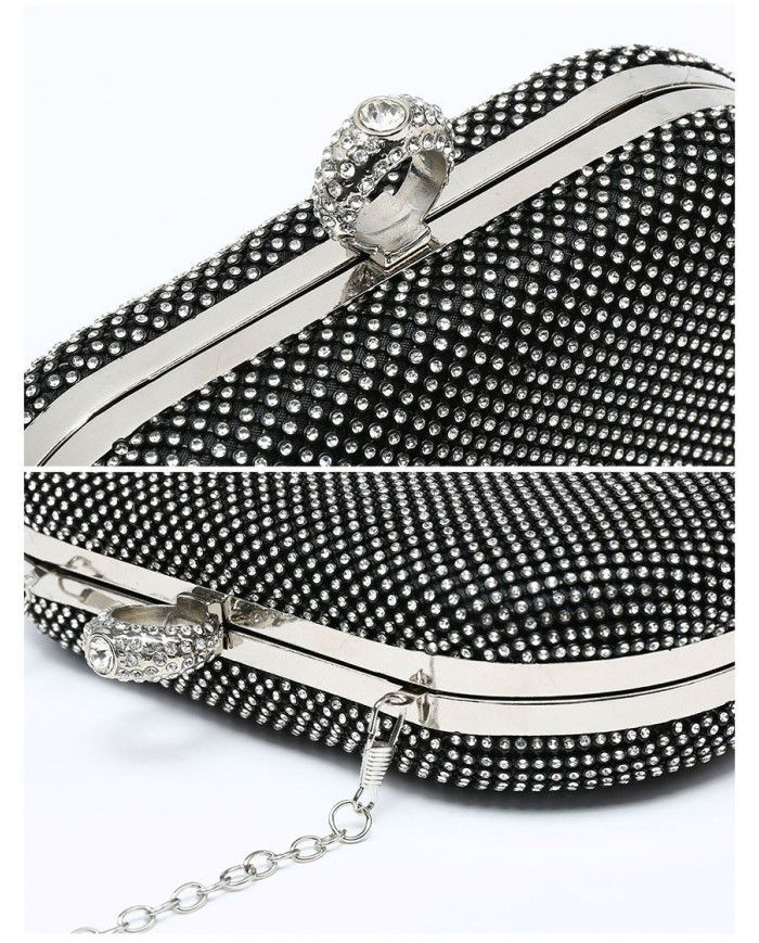 JFY Ring Clasp Double Side Diamante Bag
