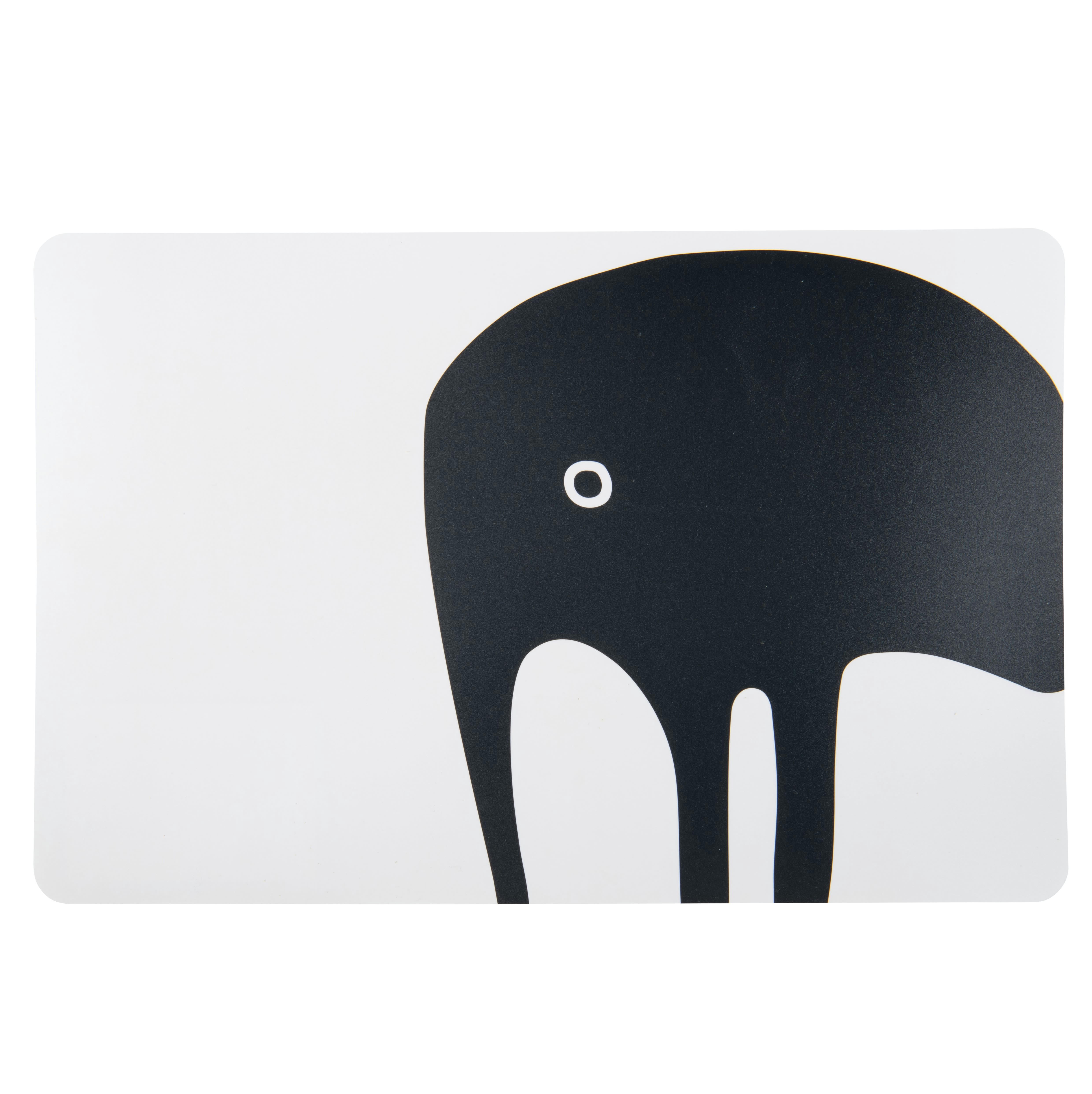 - Plateau en mélamine blanche et noire motif chimère