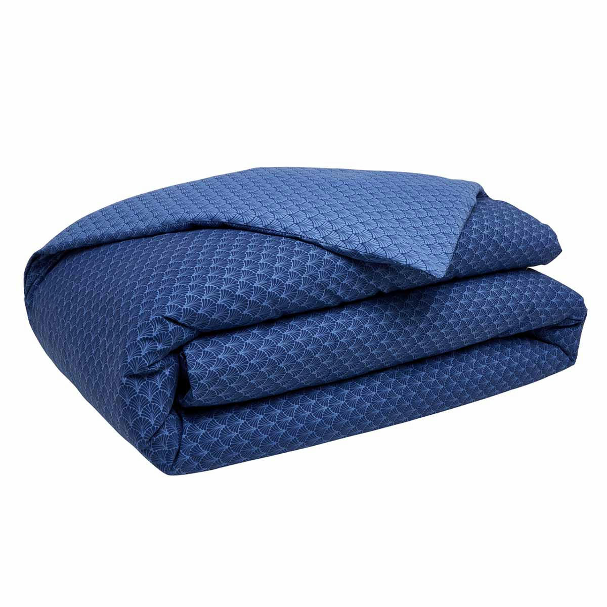 CAMILLE MARINE - Housse de couette en bambou bleu marine 260x240