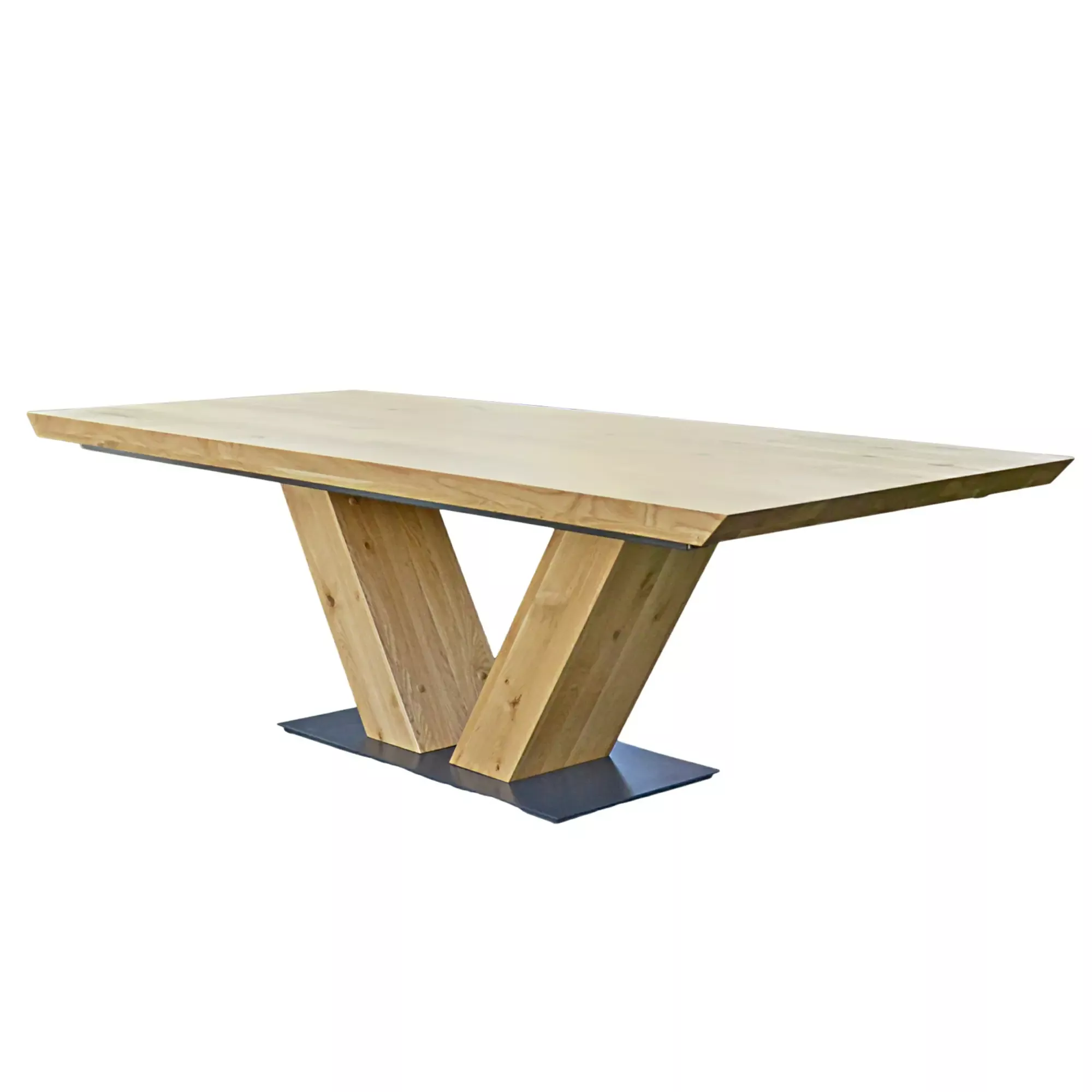 Nowoczesny stół z dębowym blatem VENICE180×90   dostawki 2×45 cm