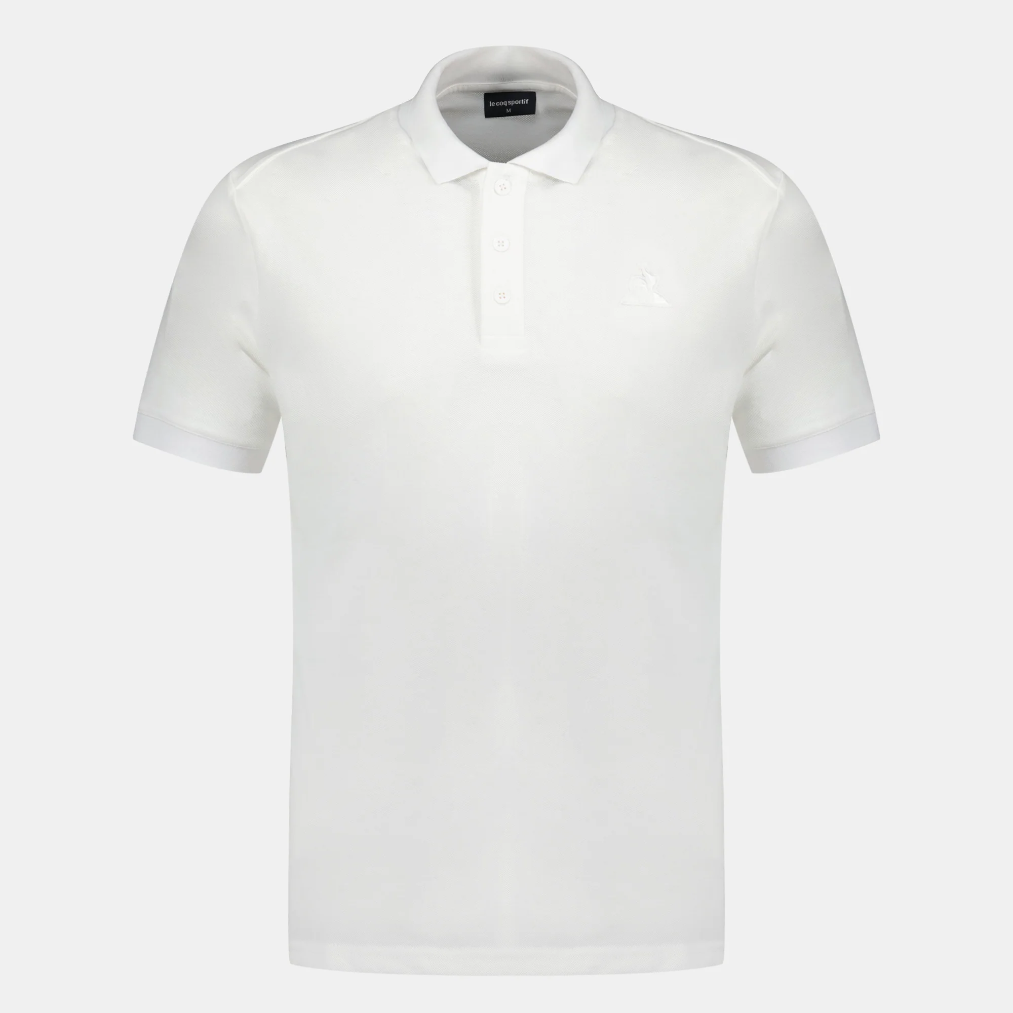 Polo Essentiel effet piqué en jersey de coton avec logo bordé ton sur ton