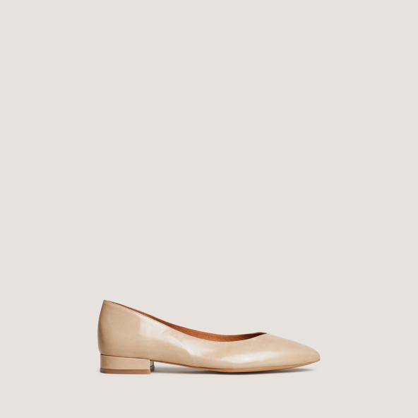 Ballerines à bouts pointusen cuir vieilli greige | VENDY