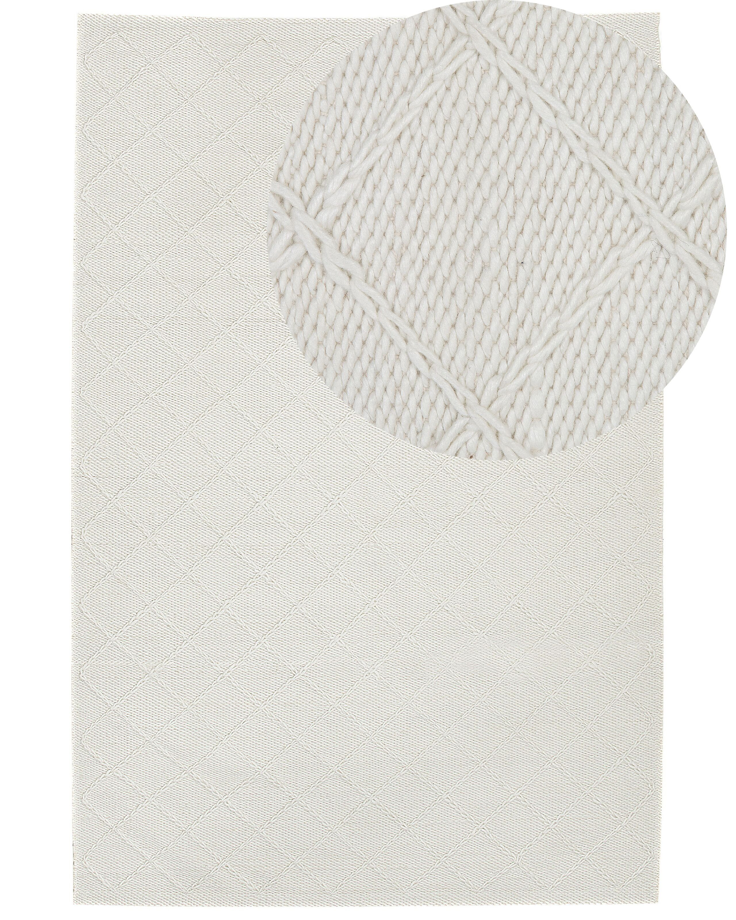 Dywan wełniany 160x230 cm kremowy