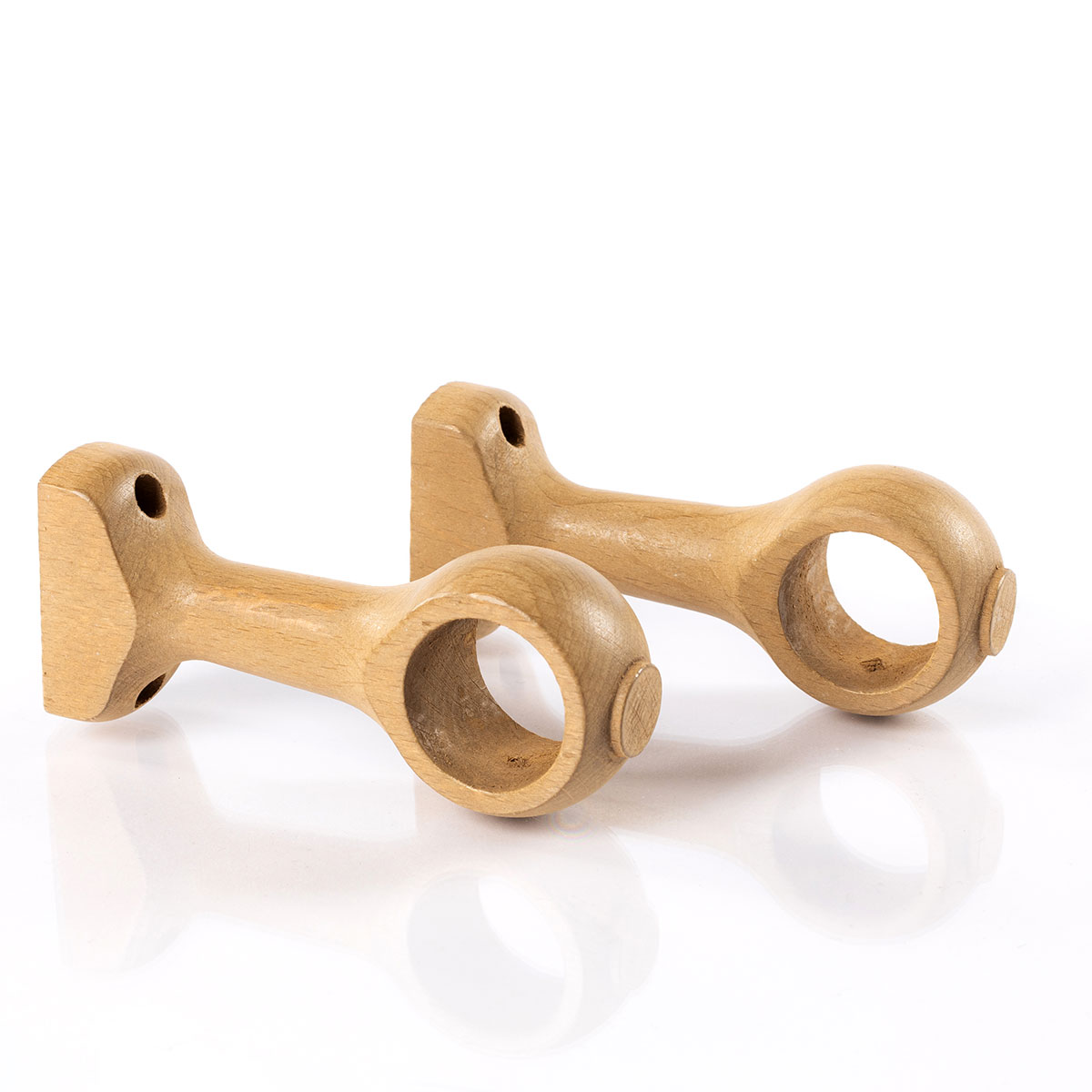 Conjunto de 2 suportes curtos verniz natural