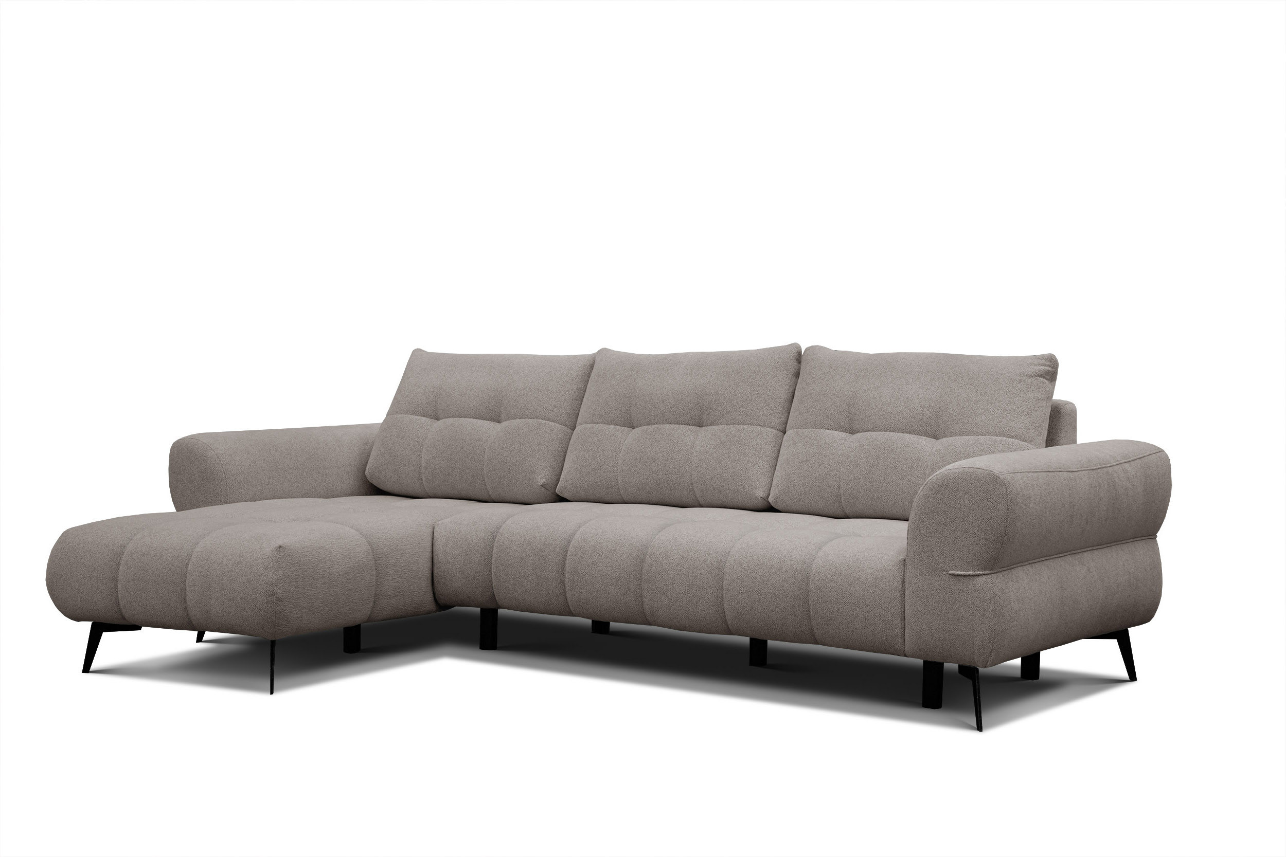 Sofa narożna 4 osobowa lewa SALVINI, ciemnobeżowa