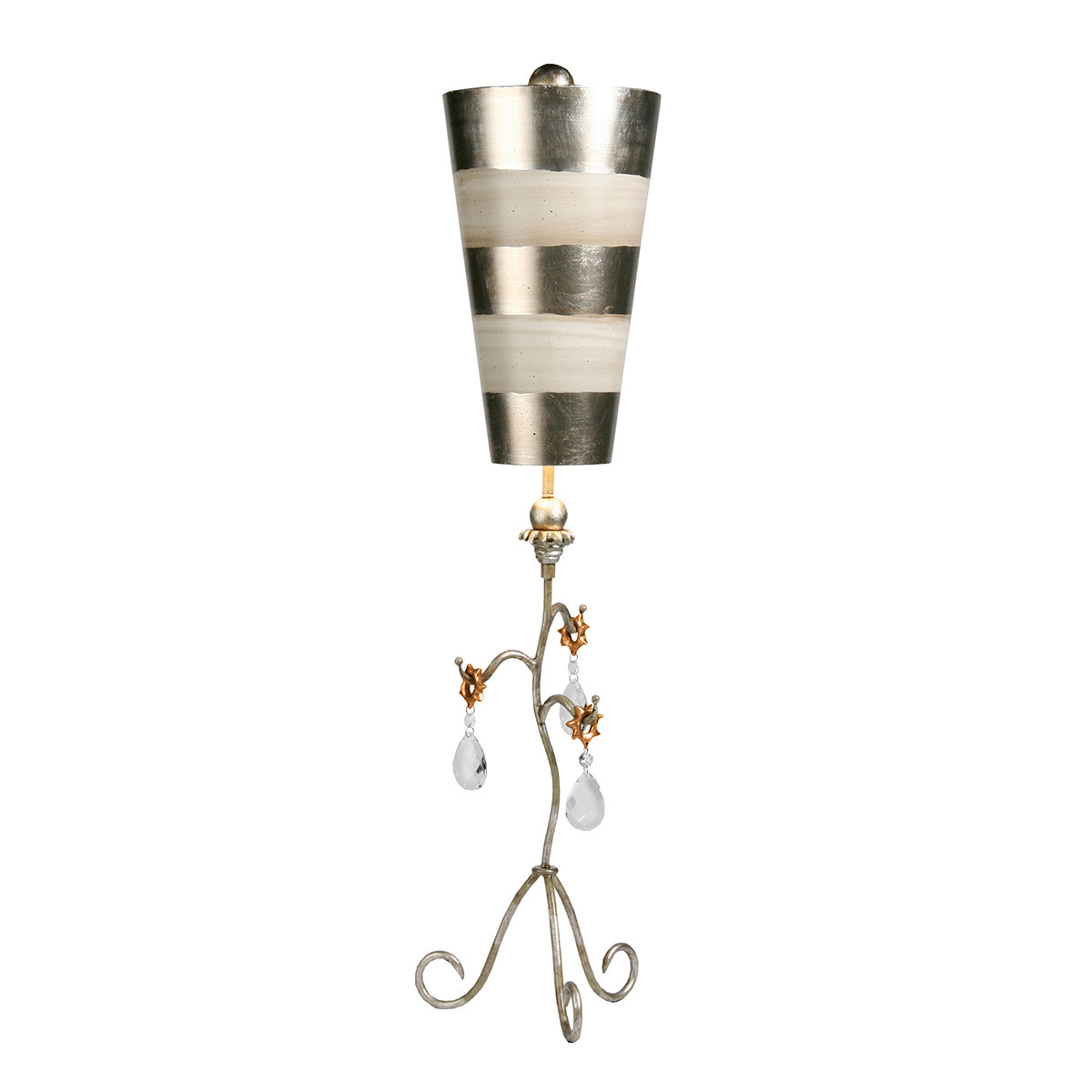 Lampa stołowasrebrno-kremowa Tivoli 1xE27x60W wys:96,5cm Flambeau