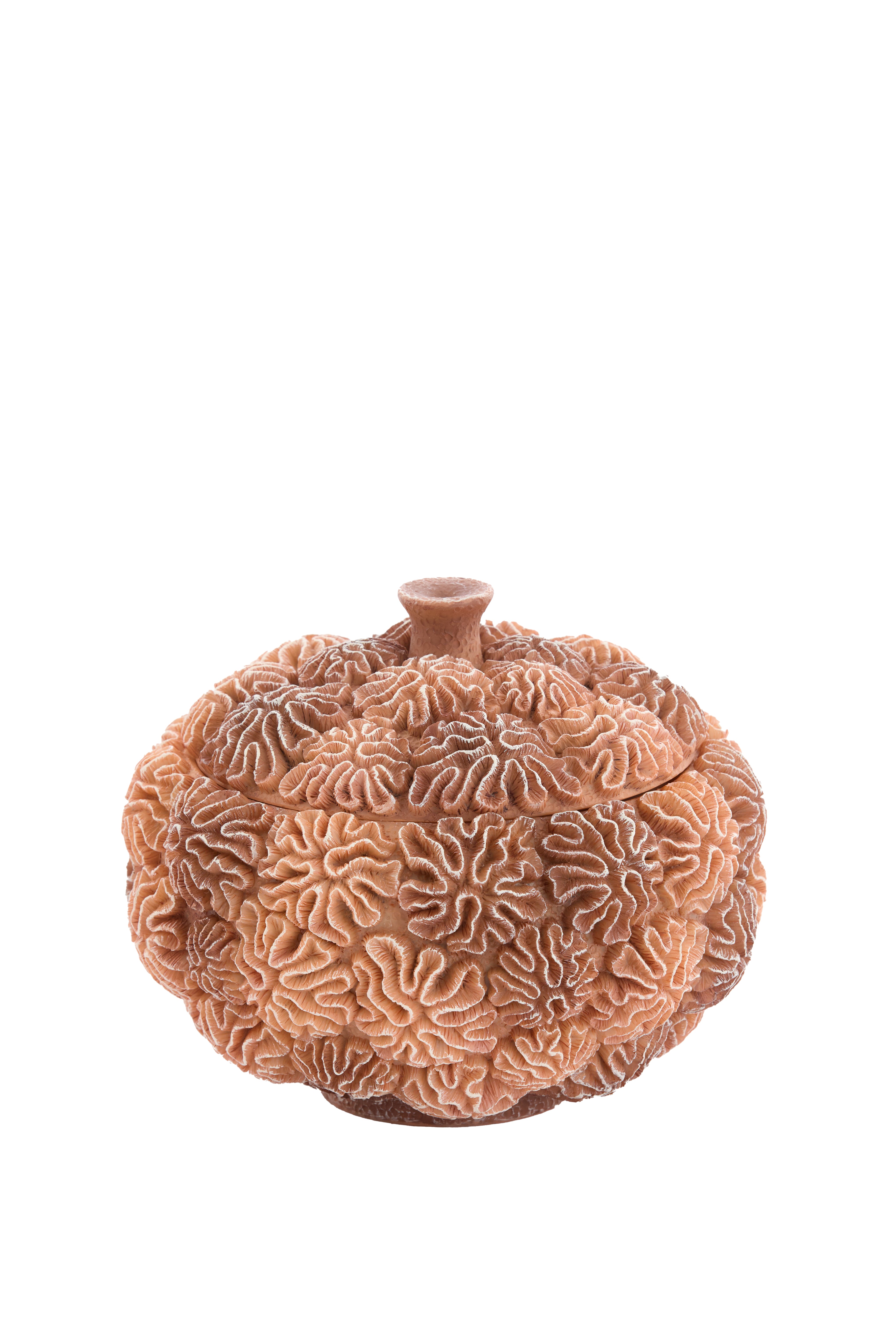 Light & Living deco box deksel CORAL - Ø20x15.5cm - bruin
