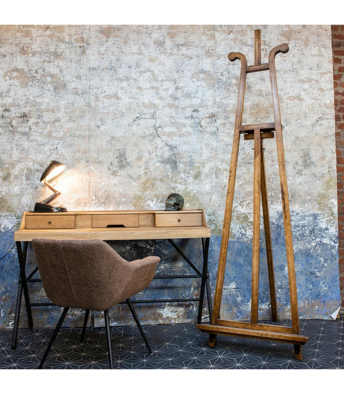 - Chevalet d'atelier en bois de chêne véritable