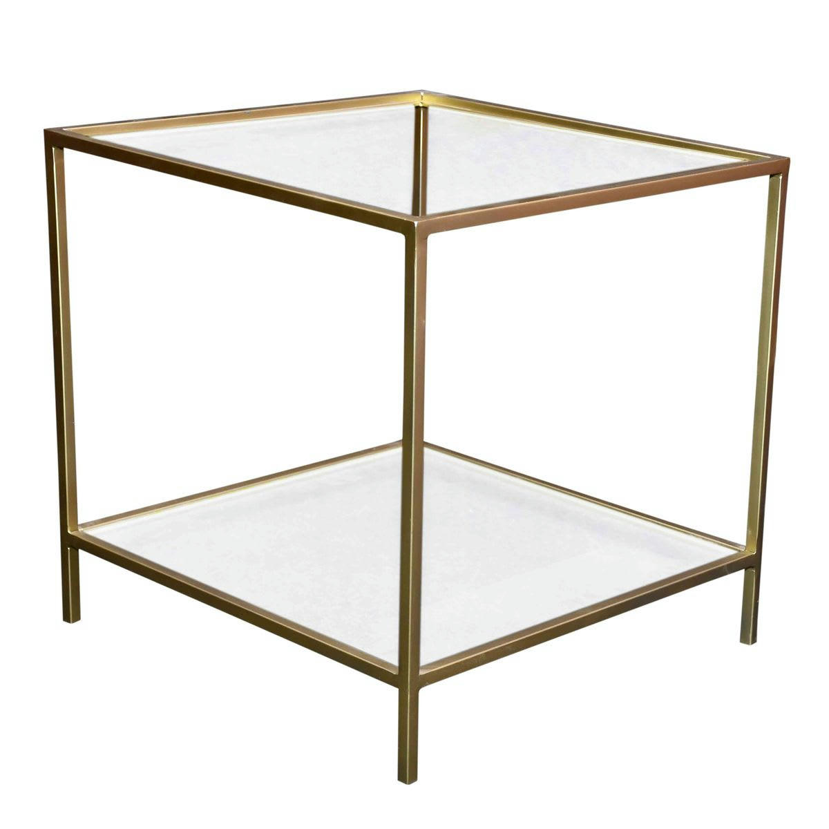 MIRA - Console carrée en métal et verre