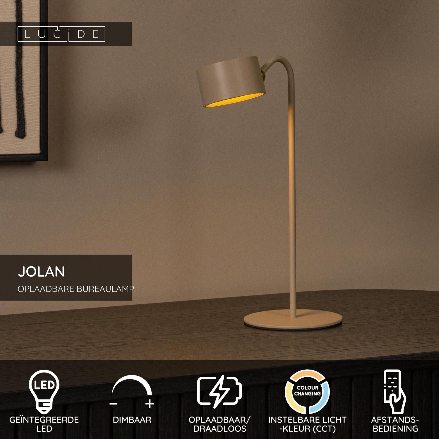 Lucide JOLAN Bureaulamp - Taupe
