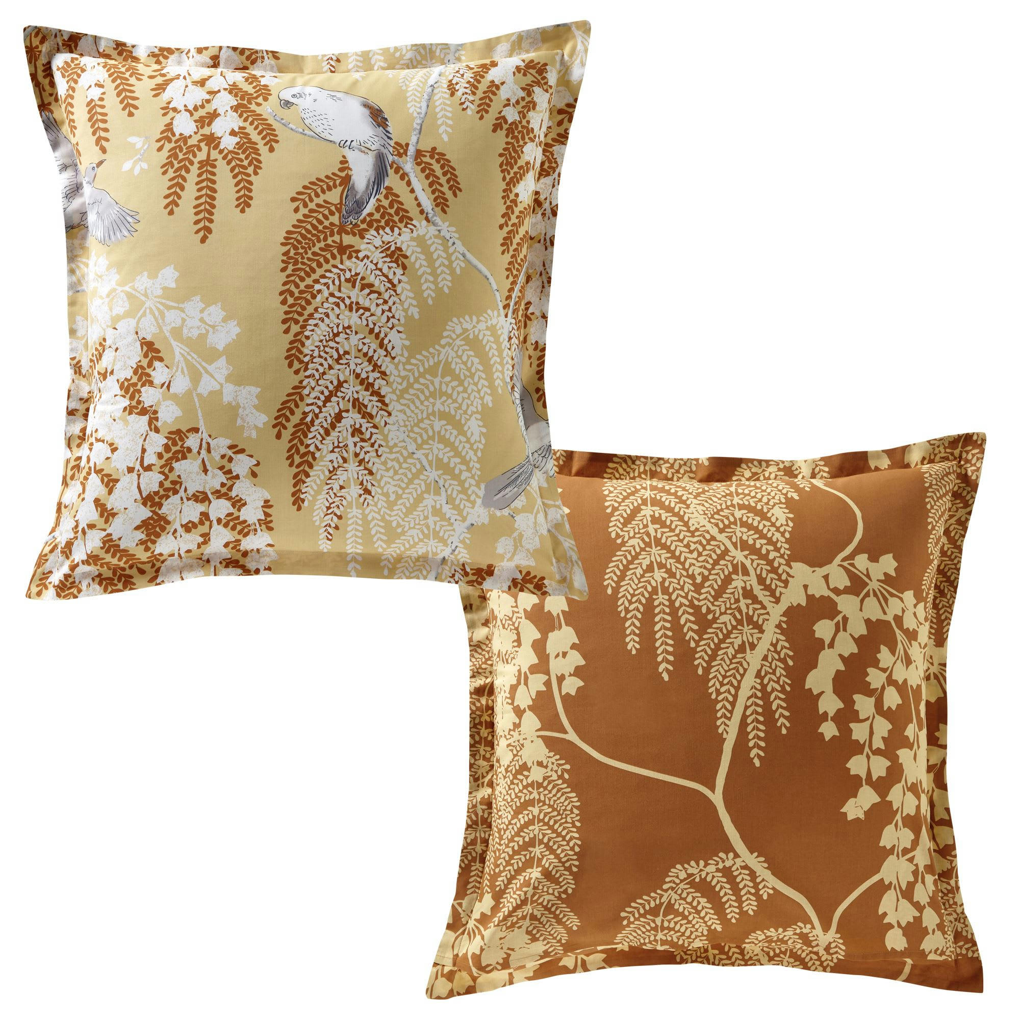 NATURE DOREE - Taie volant 50x70 jaune en coton