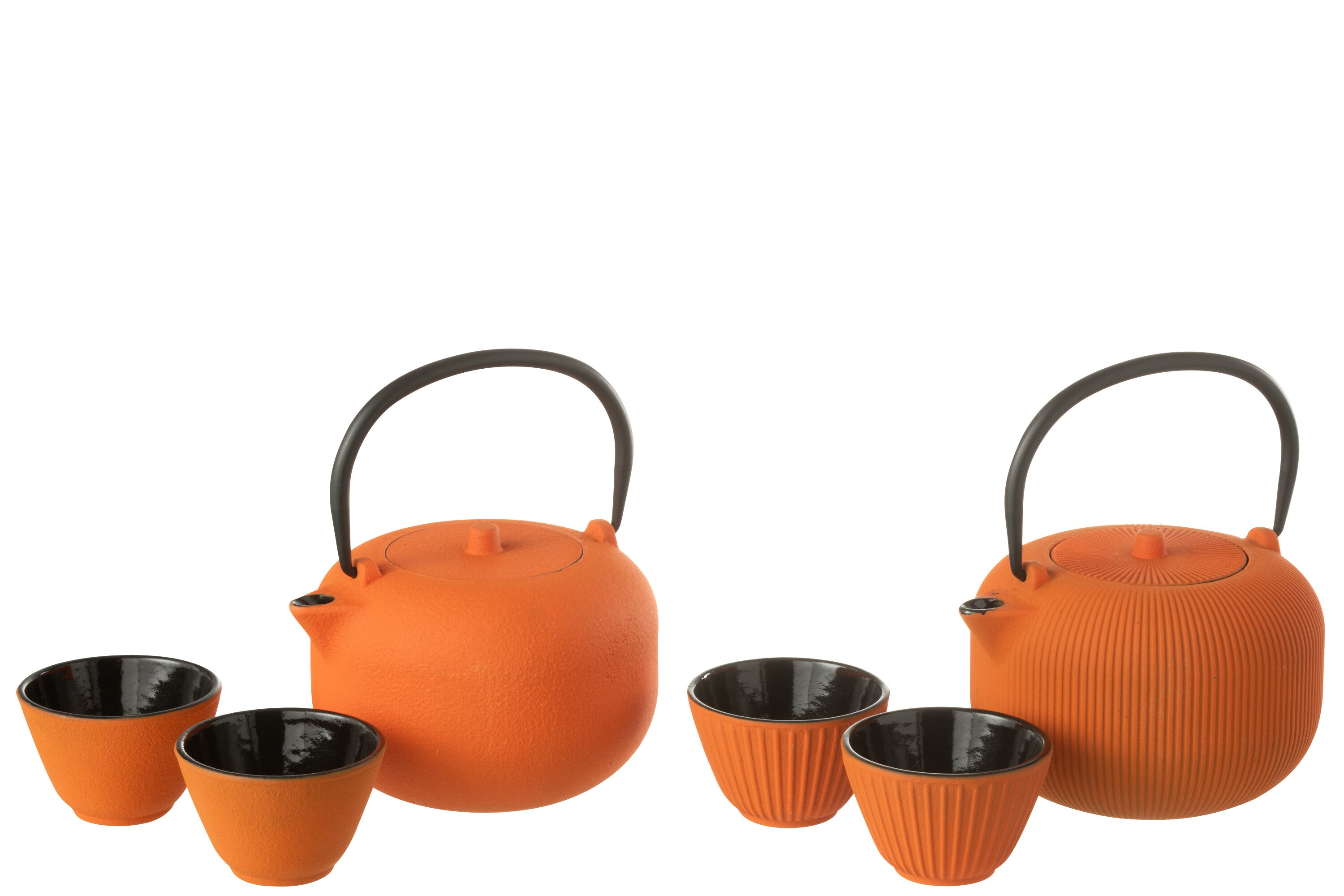 J-Line theepot - metaal - oranje - 2 stuks