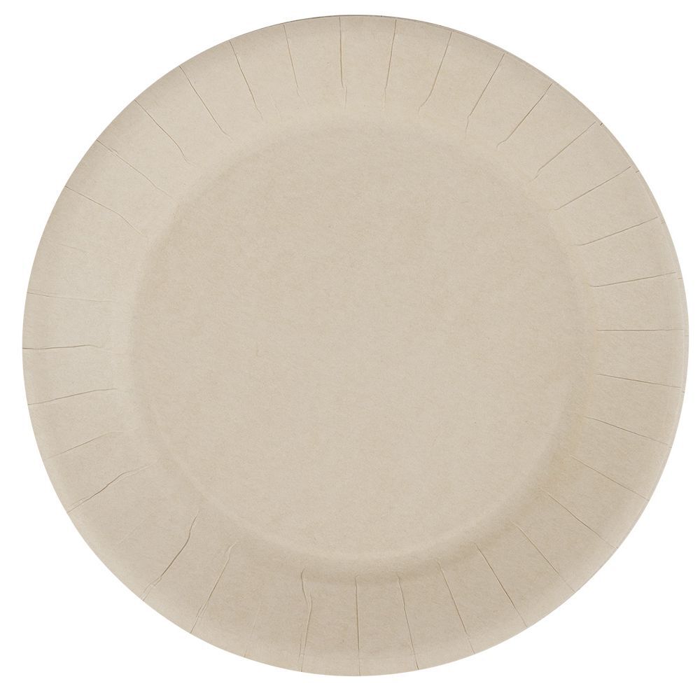 Lot de 10 assiettes en carton uni lin Ø23 cm