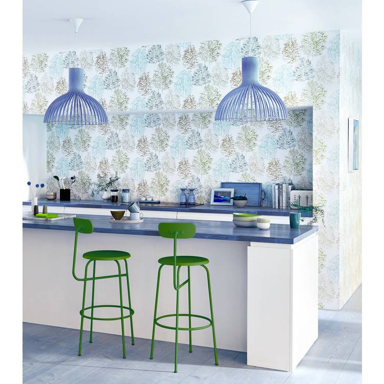 Scion Soetsu`s Abstract Tree Design Wallpaper - Green