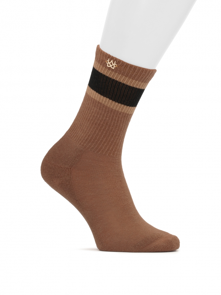 Brown monogrammed socks from KAZAR