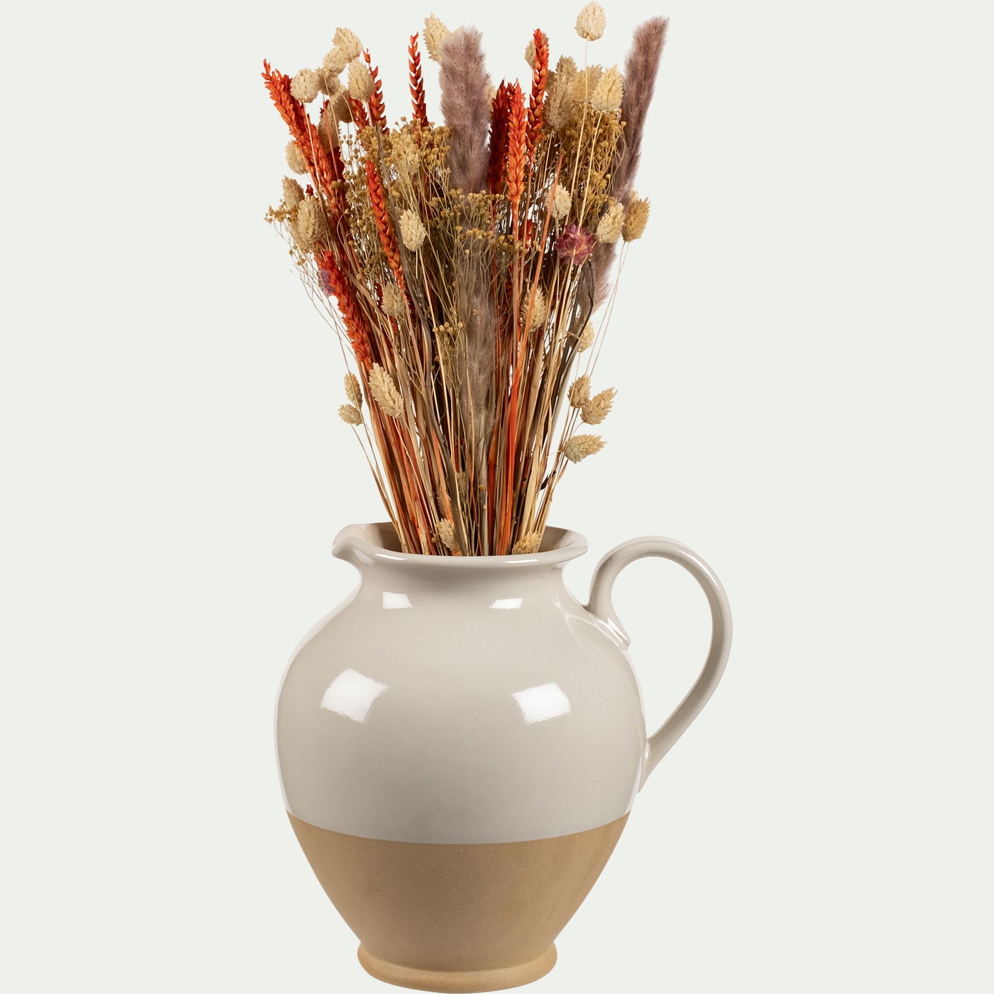 MELION - Vase pichet en grès H26,2cm - blanc