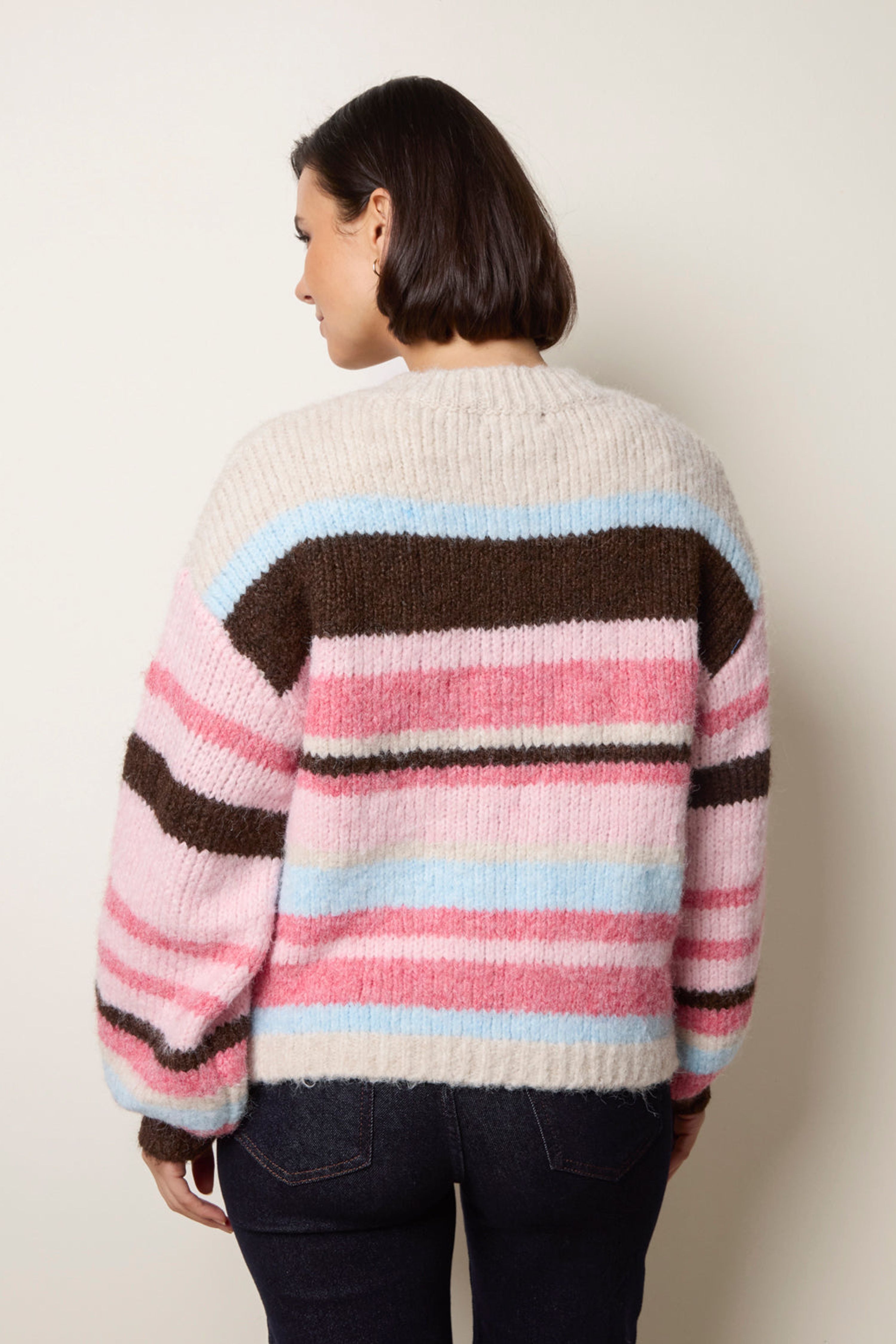 Blue Vanilla Multi Striped Knit Cardigan