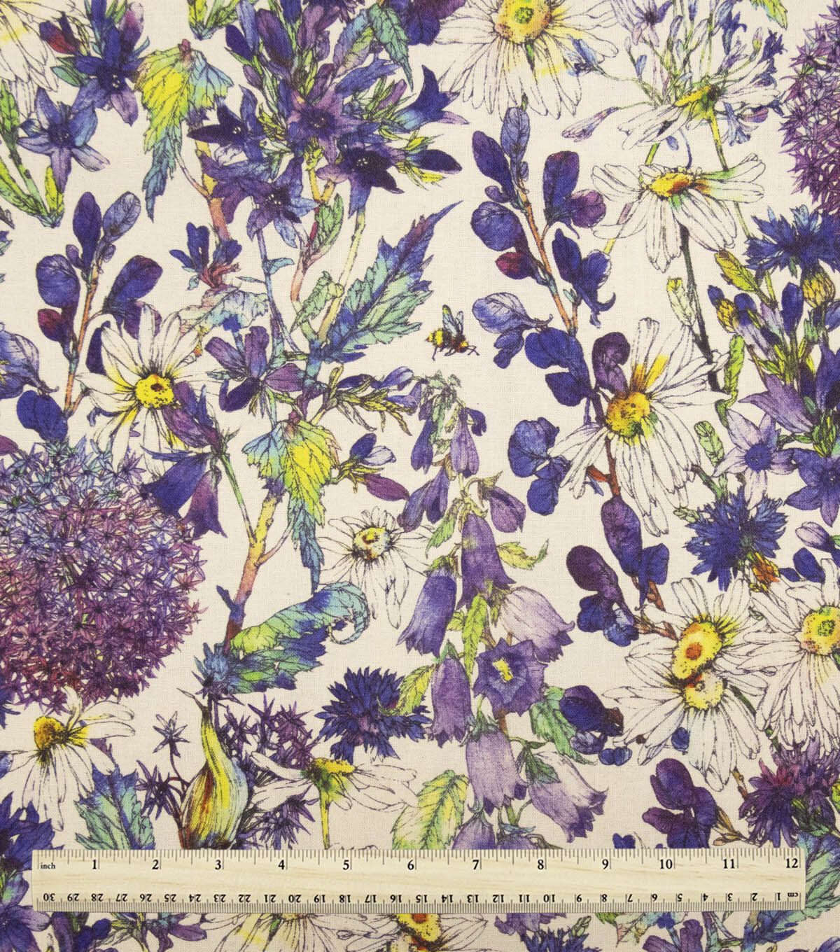 Unbleached Cotton In The Weeds Premium Cotton Fabric