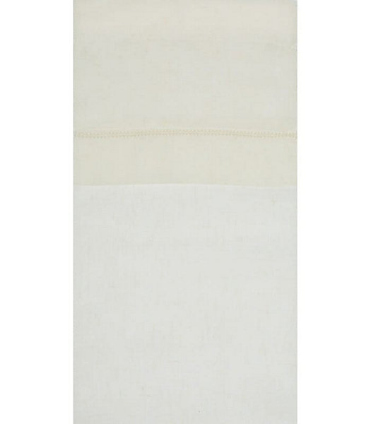 Paire de vitrage en lin avec finition soignée point clair - 60x120cm - Ecru