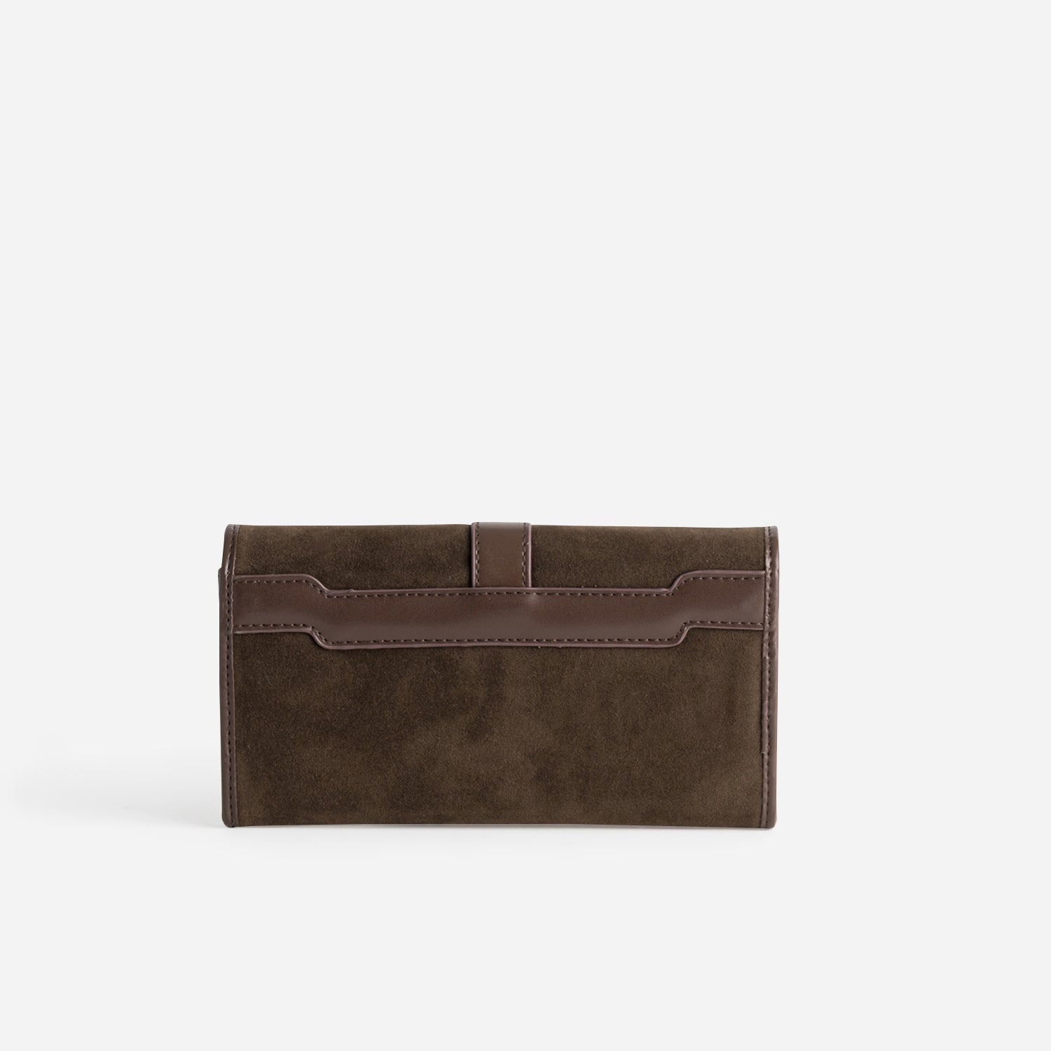 Portefeuille marron bi-matière