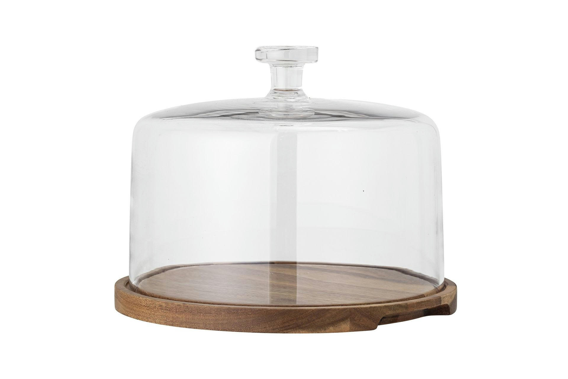 NICI - Plateau à gâteau avec dôme en acacia marron