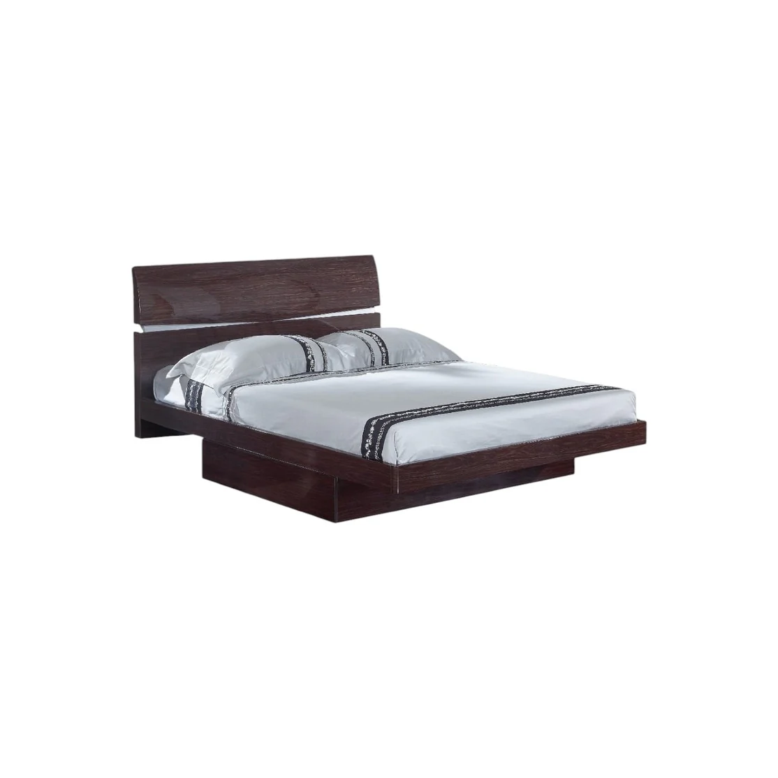 HomeRoots Four Piece Wood Brown Solid Wood Bedroom Set With Mirror